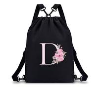 A-Z BAG Drawstring Swimming Bag for Girls (Black) (D)