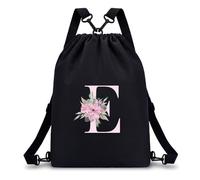 A-Z BAG Drawstring Swimming Bag for Girls (Black) (E)