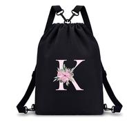 A-Z BAG Drawstring Swimming Bag for Girls (Black) (K)