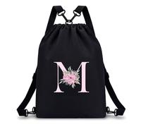 A-Z BAG Drawstring Swimming Bag for Girls (Black) (M)