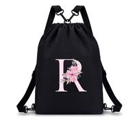 A-Z BAG Drawstring Swimming Bag for Girls (Black) (R)