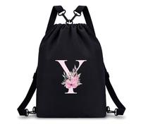A-Z BAG Drawstring Swimming Bag for Girls (Black) (Y)