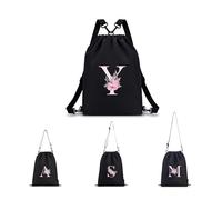 A-Z BAG Personalised Initial Drawstring Bag for Women, 4-in-1 Convertible Swimming Gym Bags (Backpack/Crossbody/Shoulder/Handbag), Waterproof Inside and Out& Travel Rucksack, (Y)