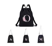 A-Z BAG Personalised Initial Drawstring Bag for Women, 4-in-1 Convertible Swimming Gym Bags (Backpack/Crossbody/Shoulder/Handbag), Waterproof Inside and Out& Travel Rucksack, (O)