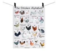 A-Z Chicken Dish Towel - Funny Chickens Gift For Lover Owner (Alphabet T 2UK)