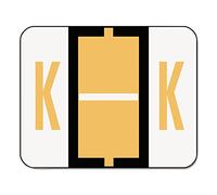 A-Z Color-Coded Bar-Style End Tab Labels, Letter K, Light Orange, 500/Roll