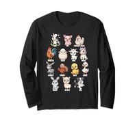 A-Z Cute Farm Animals Alphabet Cartoon Collection boy Girl Long Sleeve T-Shirt