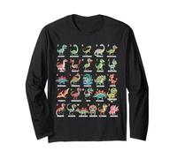 A-Z Dinosaur Alphabet Collection Educational Cute Cartoon Long Sleeve T-Shirt