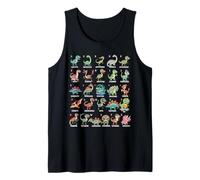 A-Z Dinosaur Alphabet Collection Educational Cute Cartoon Tank Top