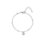 A-Z Initial Letter Anklet Bracelet for Women Dainty Heart with Initial Charm Footchain Summer Barefoot Ankle Chain Silver Beaded Adjustable Chain for Wrist Feet, adjustable, Zinc, no gemstone