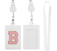 A-Z Lanyard with Card Holder, Retractable Badge Reels and Detachable Card Holder Straps, for Nurses, Teachers, Students and Office Use (White B)