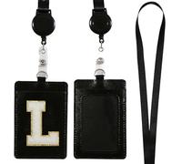A-Z Lanyard with Card Holder, Retractable Badge Reels and Detachable Card Holder Straps, for Nurses, Teachers, Students and Office Use (Black L)