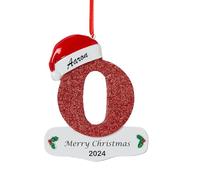 A-Z Letter Personalised Christmas Ornaments Christmas Tree Decorations Customise Family Name and Blessing Pendant for Women Men