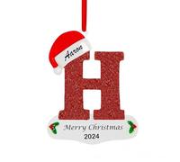 A-Z Letter Personalised Christmas Ornaments Christmas Tree Decorations Customise Family Name and Blessing Pendant for Women Men