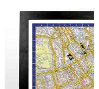 A-Z Map of Central London Wall Map - Black Wood Frame