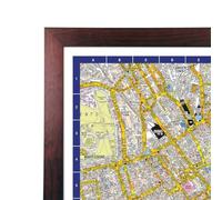 A-Z Map of Central London Wall Map - Dark Wood Frame