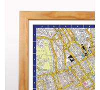 A-Z Map of Central London Wall Map - Light Wood Frame