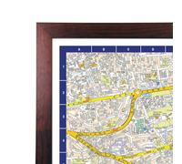 A-Z Map of Edinburgh Wall Map - Dark Wood Frame