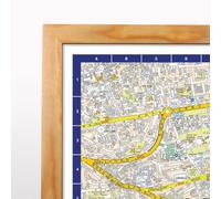 A-Z Map of Edinburgh Wall Map - Light Wood Frame