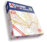 Great Britain A-Z Map of Salisbury 1000 Piece Jigsaw Puzzle - Exclusive Street Map - Includes Guide Print & City Index - Nostalgic Gift Mapping Fun for Adults