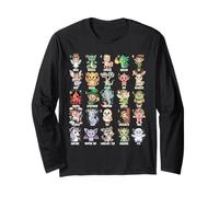 A-Z Mythical Creatures Alphabet Art Fantasy Cute Cartoon Long Sleeve T-Shirt