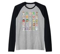 A-Z Mythical Creatures Alphabet Art Fantasy Cute Cartoon Raglan Baseball Tee