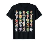 A-Z Mythical Creatures Alphabet Art Fantasy Cute Cartoon T-Shirt