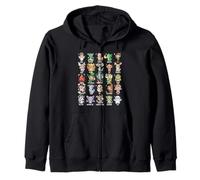 A-Z Mythical Creatures Alphabet Art Fantasy Cute cartoon Zip Hoodie