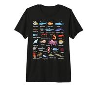 A-Z Ocean Life Exploration - Sea Creatures Alphabet Premium T-Shirt