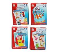 A - Z Pack 4 Classic Chldrens Card Games Kids Travel Fun Old Maid Animal Snap Go Fish