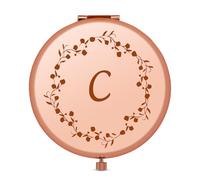 A-Z Personalized Initial Makeup Mirror Birthday Gifts for Women Initial Letter C Gift Compact Mirror for Women Graduation Christmas Birthday Gifts for Her Sister Wife Daughter Friend (Letter C)