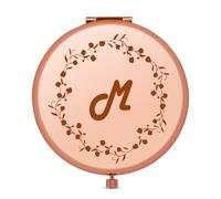 A-Z Personalized Initial Makeup Mirror Birthday Gifts for Women Initial Letter M Gift Compact Mirror for Women Graduation Christmas Birthday Gifts for Her Sister Wife Daughter Friend (Letter M)