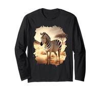 A Zebra in the Savanna Freedom in Nature Long Sleeve T-Shirt