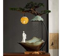 A Zen Water Fountain,indoor Water Feature,small Tabletop Water Fountain With Led Light,feng Shui Office Room Decoration Buddha 28.7inch