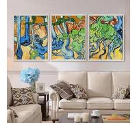 A0 Triptych - 119×252 cm / 47×99 in - Vincent van Gogh Tree Roots tangled roots close up raw earth energy late period in
