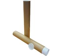 A0 Trojan Quality Postal Tubes | 865mm x 50mm | Pack of 10 | Heavy Duty Cardboard recyclable kraft strong shipping box | For protecting prints charts paper maps artworks and Plans