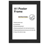 A1 A2 A3 A4 A5 A6 Modern Style MDF Poster/Picture/Photo Frames in Black, White, Silver, Oak & Walnut (BLACK, A1 (84 x 59.4 cm))