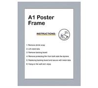 A1 A2 A3 A4 A5 A6 Modern Style MDF Poster/Picture/Photo Frames in Black, White, Silver, Oak & Walnut (SILVER, A1 (84 x 59.4 cm))