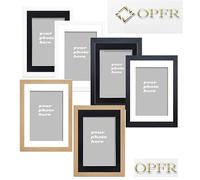 A1,A2,A3,A4,A5 BLACK,WHITE,OAK,PICTURE PHOTO FRAME WITH WHITE,BLACK MOUNT (White Frame With Black Mount, A2 Frame For A3 Picture)