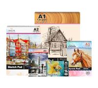 [ ] A1 +A2 + A3 + A4 + A5 Sketch Pads Spiral Bound 130 GSM White Cartridge Paper- Sketch Book for Artists Beginners | Studio School Home.