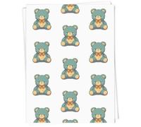 A1 'Blue Teddy Bear Sitting' Gift Wrap/Wrapping Paper Sheet (GI00108797)