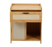 A1 Drawer / 42.5X31X50Cm Wooden Bedside Table 1 3 Drawer And Rattan Door Bedside Table Cabinet Nightstand