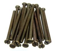 A1 Electrics A1Electrics 20 X Socket Screws M3.5 Antique Brass 50mm Long Flat Slotted Countersunk Head