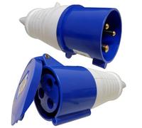 A1 Electrics A1Electrics 32A 3 Pin 230V Blue Plug And Coupler Socket Ip44 Cee