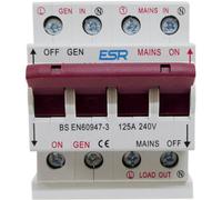 A1 Electrics Manual Transfer Switch, 125A 240V Changeover Mains To Generator, Din Rail Mount