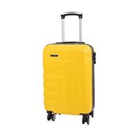 A1 FASHION GOODS 4 Wheel Cabin Size Suitcase ABS Digit Lock Expandable Hand Luggage Travel Bags Paris (Yellow)