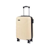 A1 FASHION GOODS 4 Wheel Cabin Size Suitcase ABS Digit Lock Expandable Hand Luggage Travel Bags Paris (Off-White)