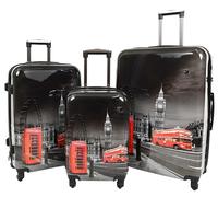 A1 FASHION GOODS 4 Wheel Luggage Hard PC Lightweight Suitcases Travel Bags London Landmarks Print (Full Set x 3 (C+M+L))