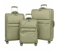 A1 FASHION GOODS 4 Wheel Premium Soft Casing Luggage Lightweight Expandable Suitcases with USB Port Travel Bags GlideX (Sage Green, Full Set 3 Sizes (S+M+L))