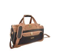 A1 Fashion Goods Atlas Faux Suede Lightweight Wheeled Duffle Holdall Bag | Rolling Trolley Handle, Cabin & Weekend Travel, Detachable Shoulder Strap, Multiple Zip Pockets, Two-Tone Design